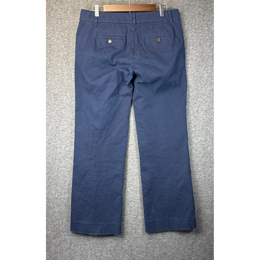 Tory Burch Navy Blue‎ Straight Leg Stretch Pants Womens Size 8 Career Trousers
